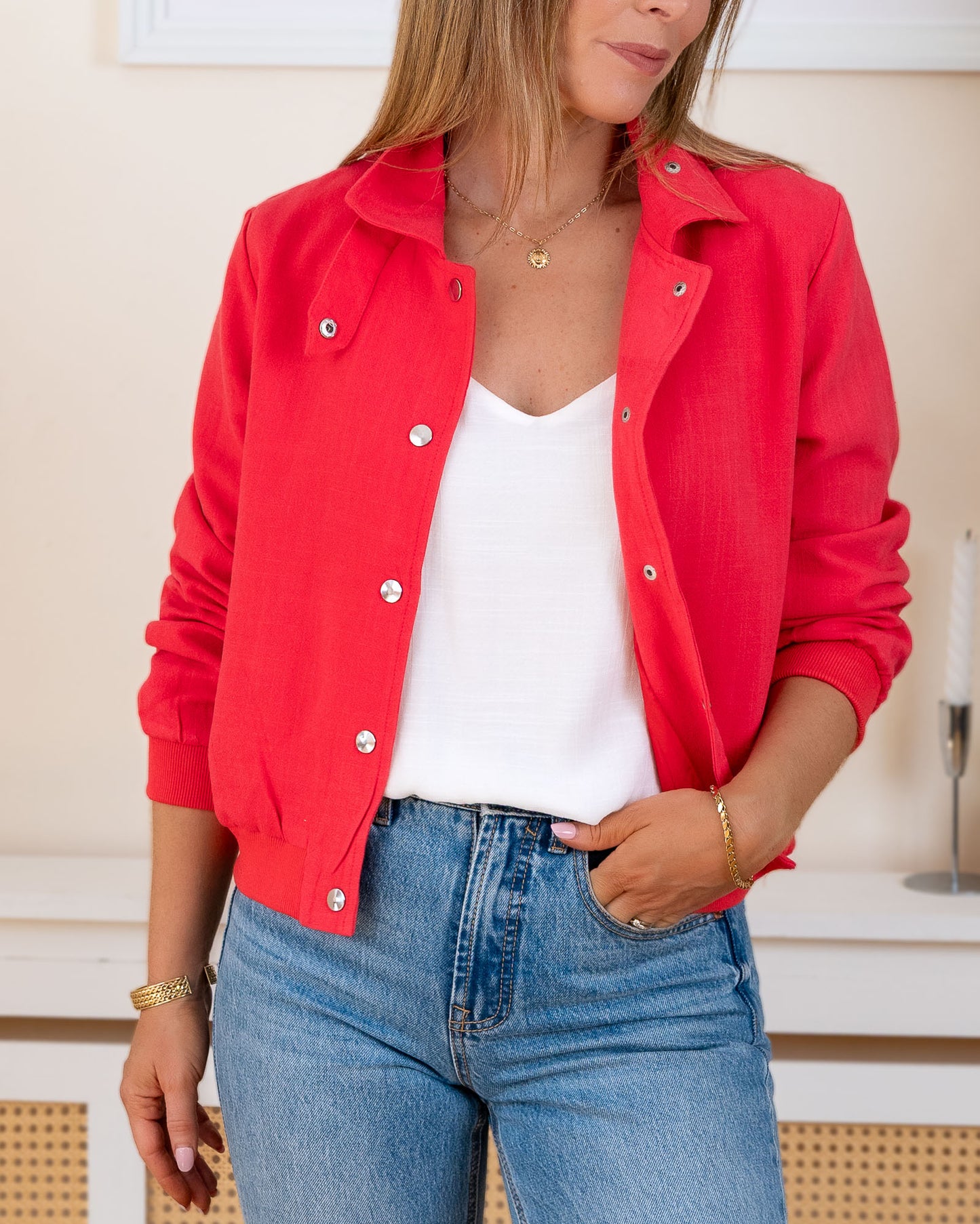 Red Monaco bomber jacket