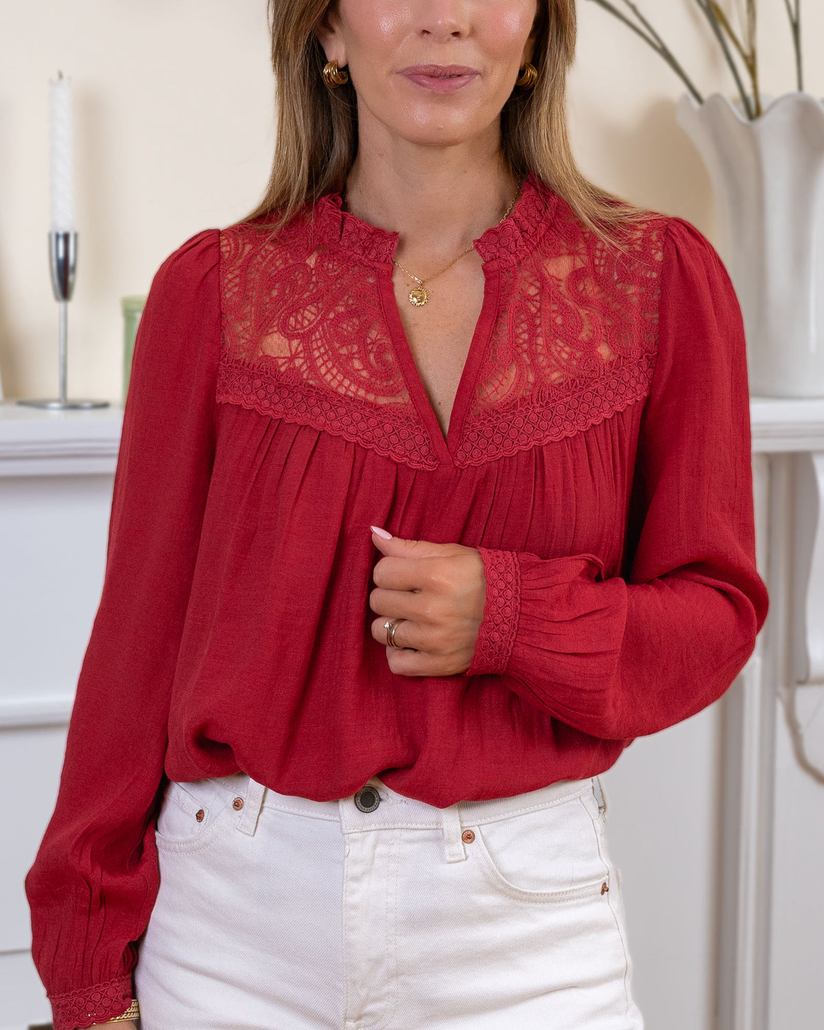 Ruby Red Andrea Blouse