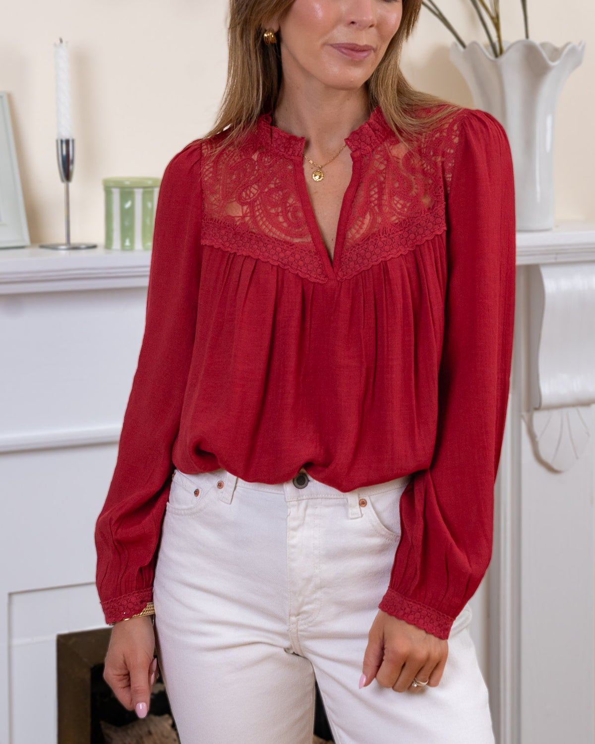 Ruby Red Andrea Blouse