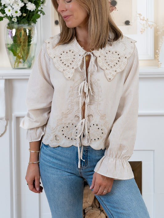 Striped Bow Blouse