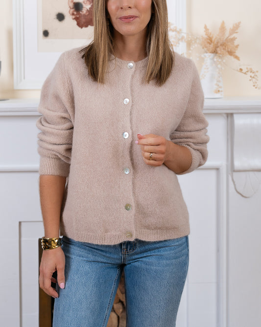 Taupe Iza alpaca Cardigan