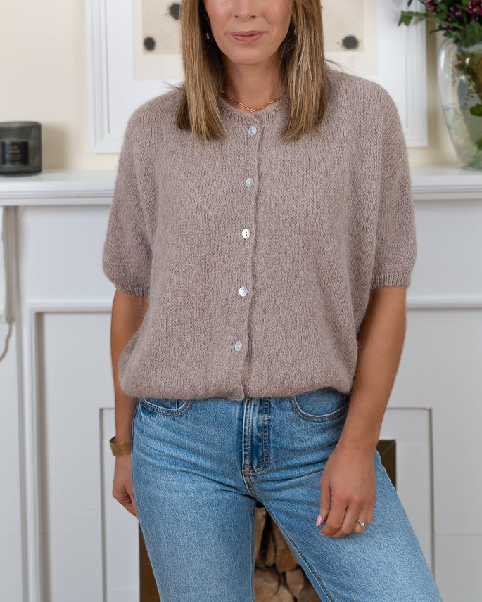 Taupe Sabine Alpaca Cardigan