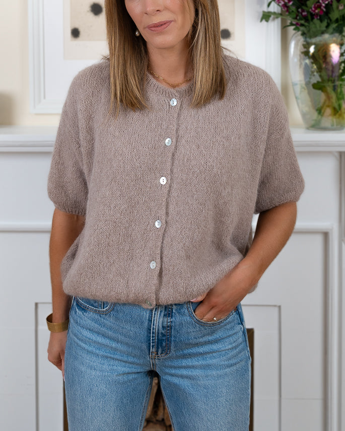 Taupe Sabine Alpaca Cardigan