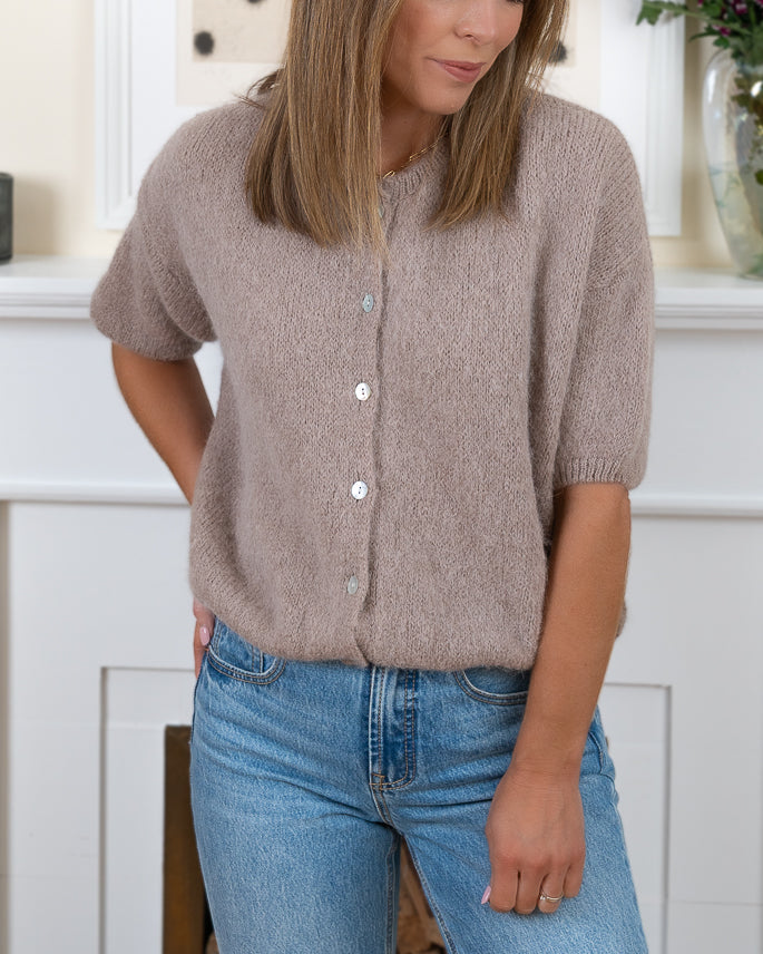 Taupe Sabine Alpaca Cardigan