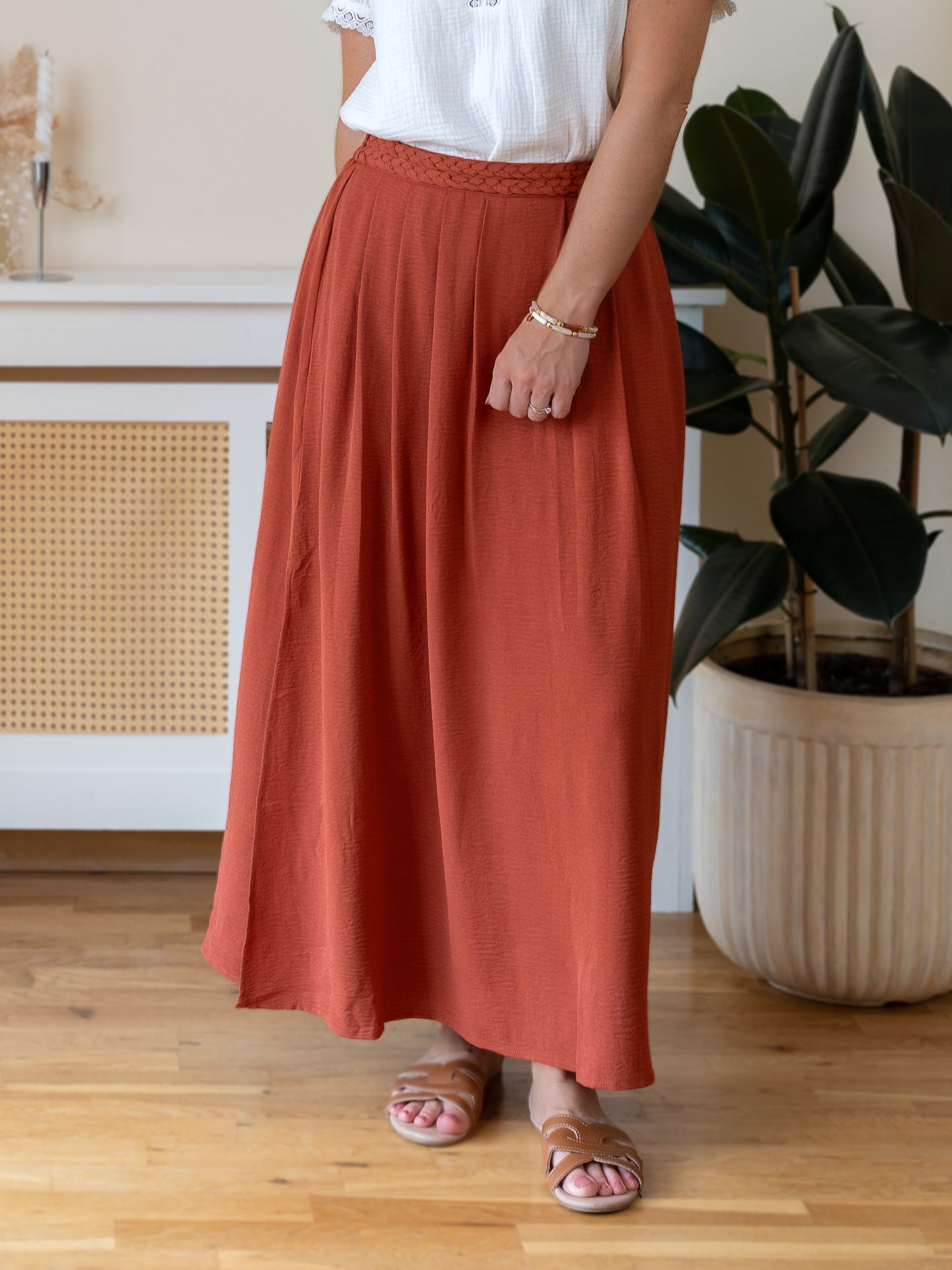 Terracotta Midi Skirt