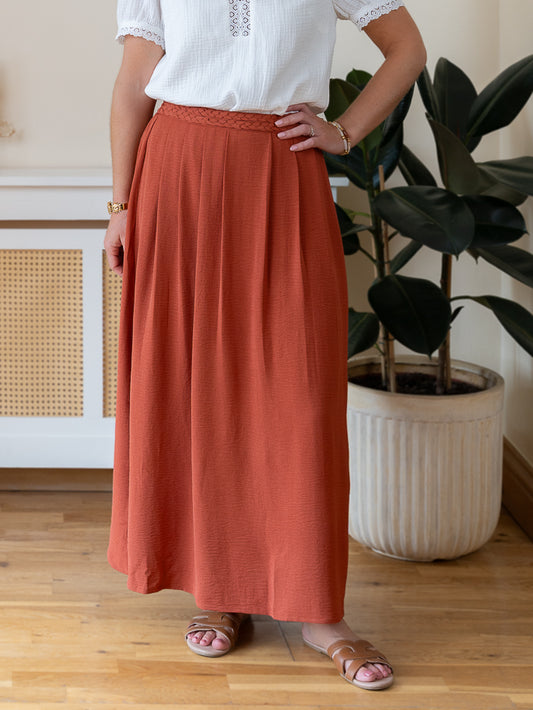 Terracotta Midi Skirt