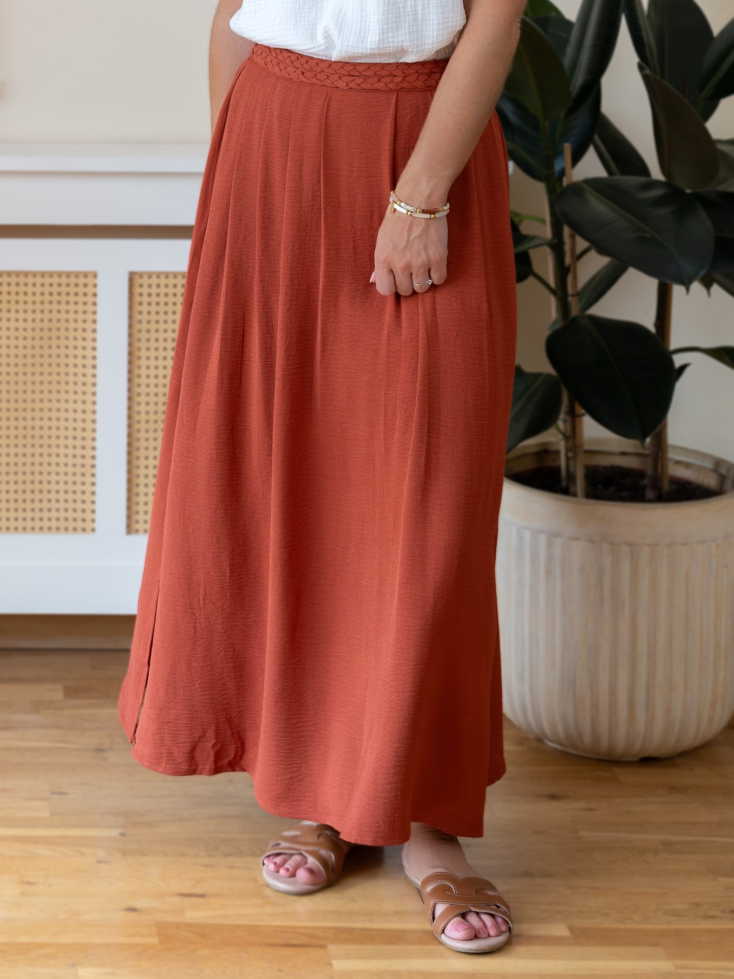 Terracotta Midi Skirt