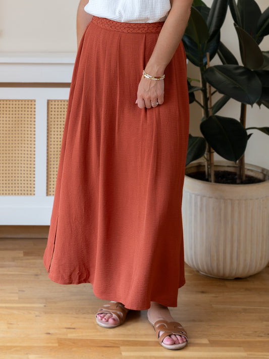 Terracotta Midi Skirt