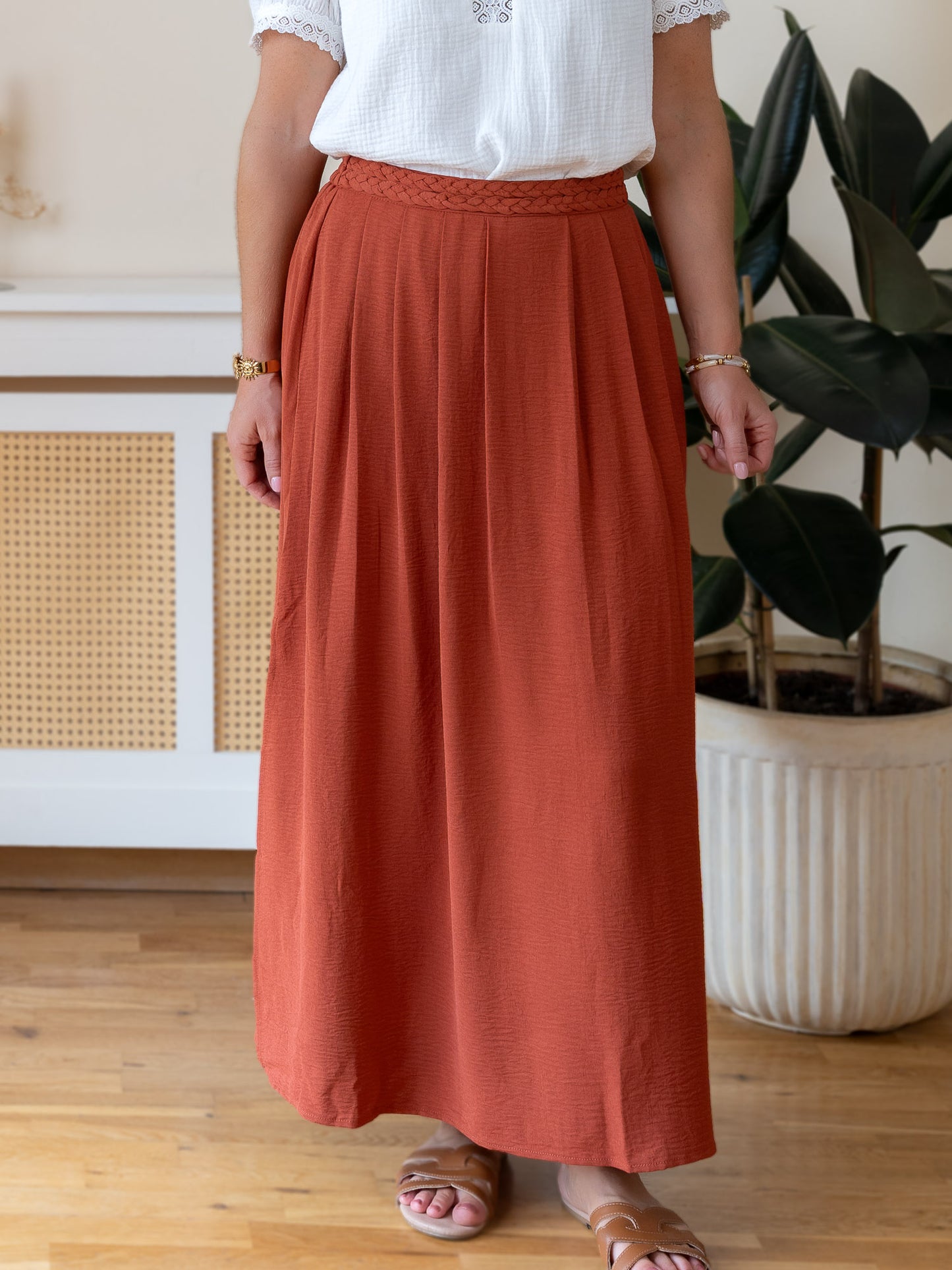 Terracotta Midi Skirt