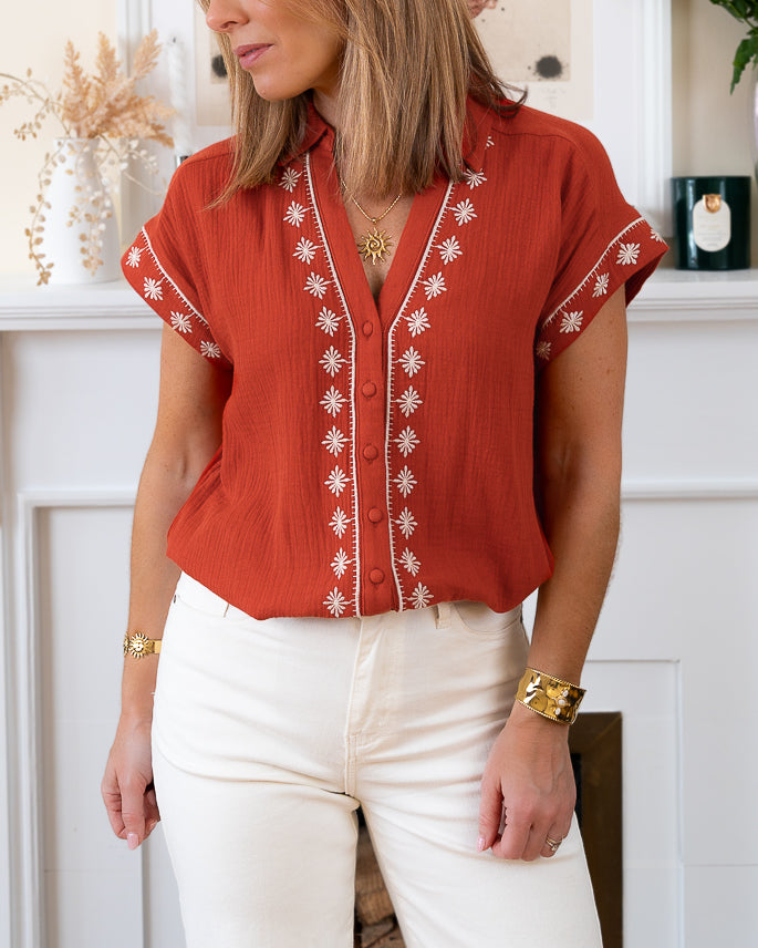 Terracotta Camila Blouse