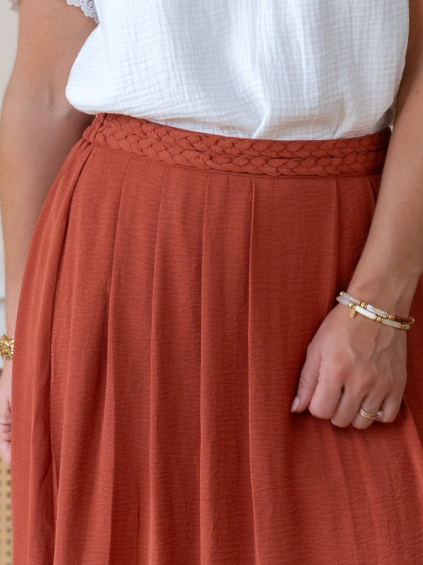 Terracotta Midi Skirt