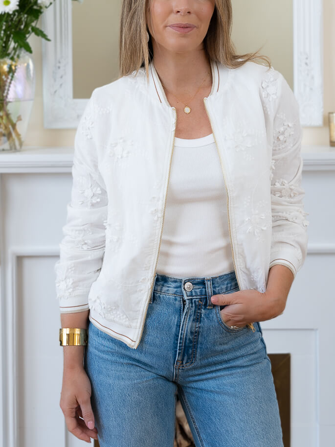 White Arizona bomber jacket