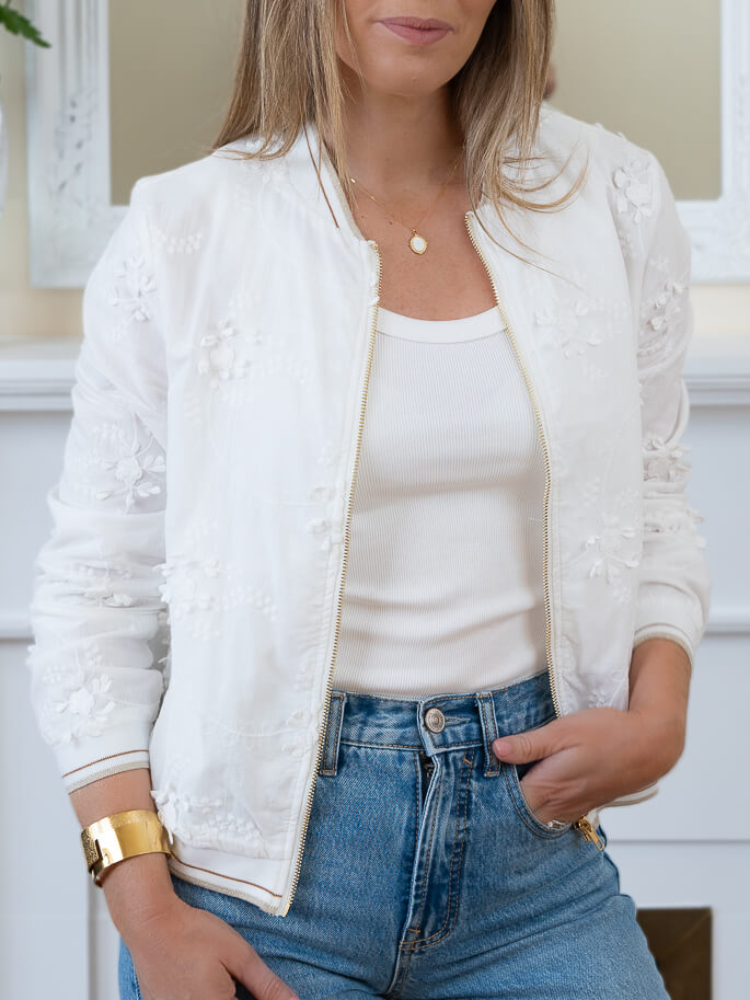 White Arizona bomber jacket