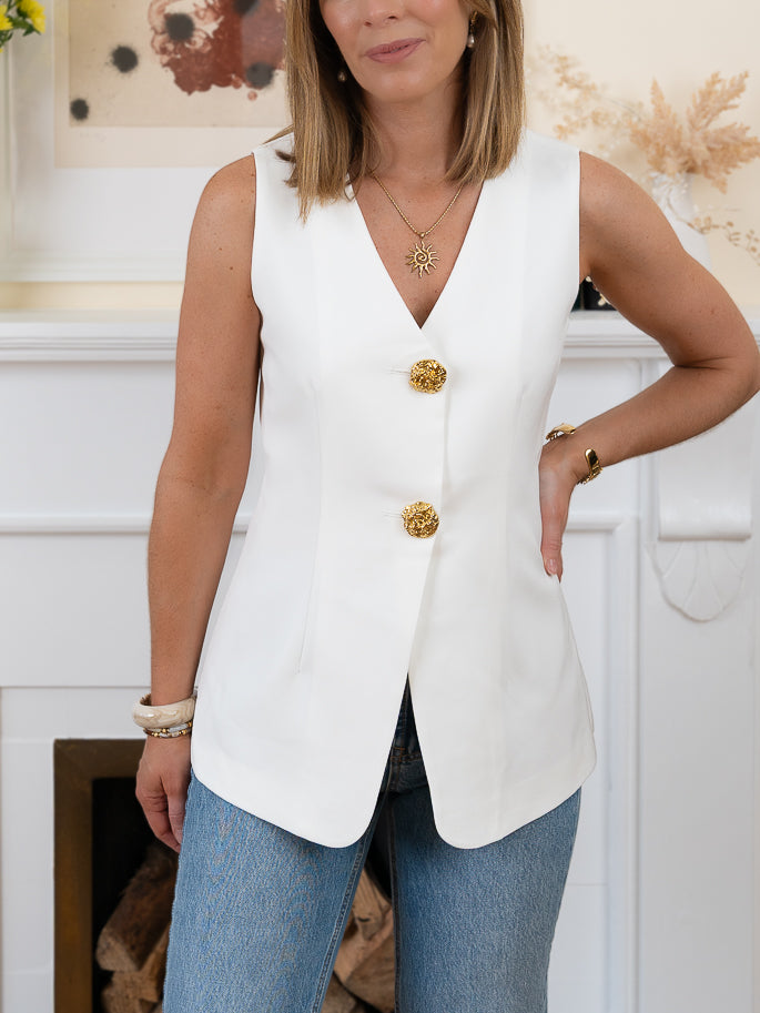 White Aurore Waistcoat