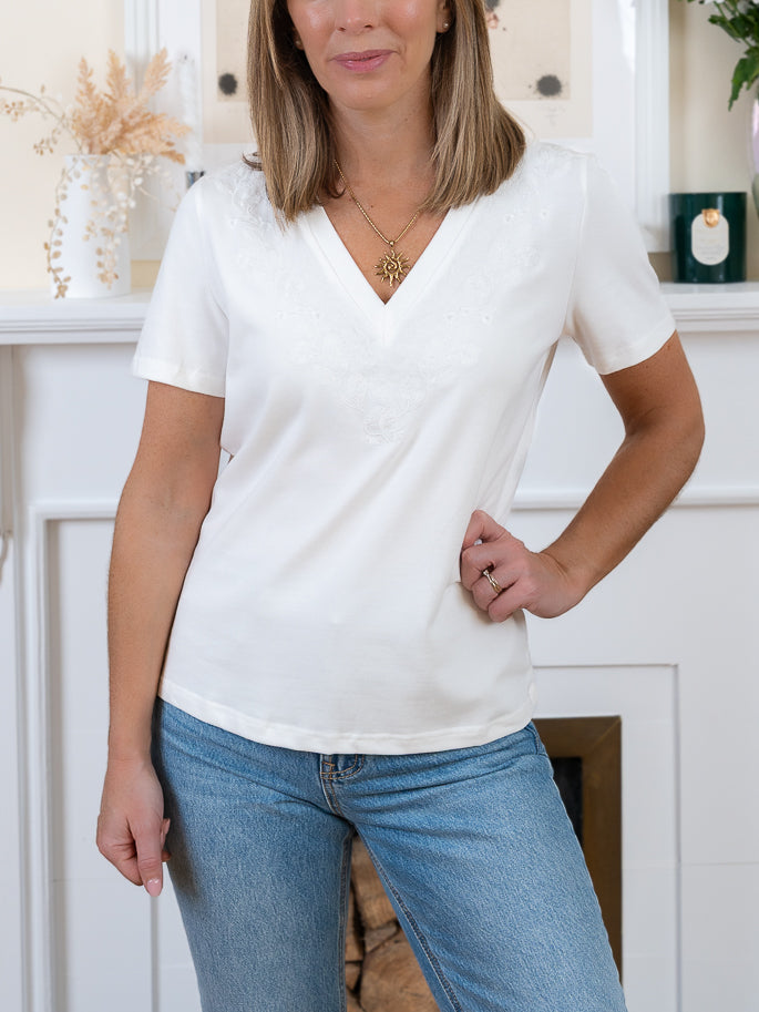White Caroline Tee
