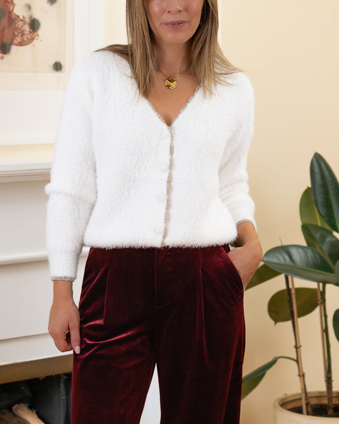 White Elise Cardigan