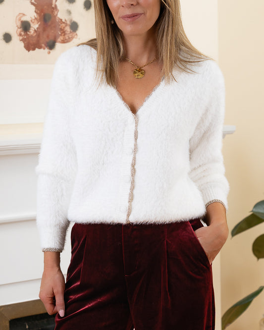 White Elise Cardigan