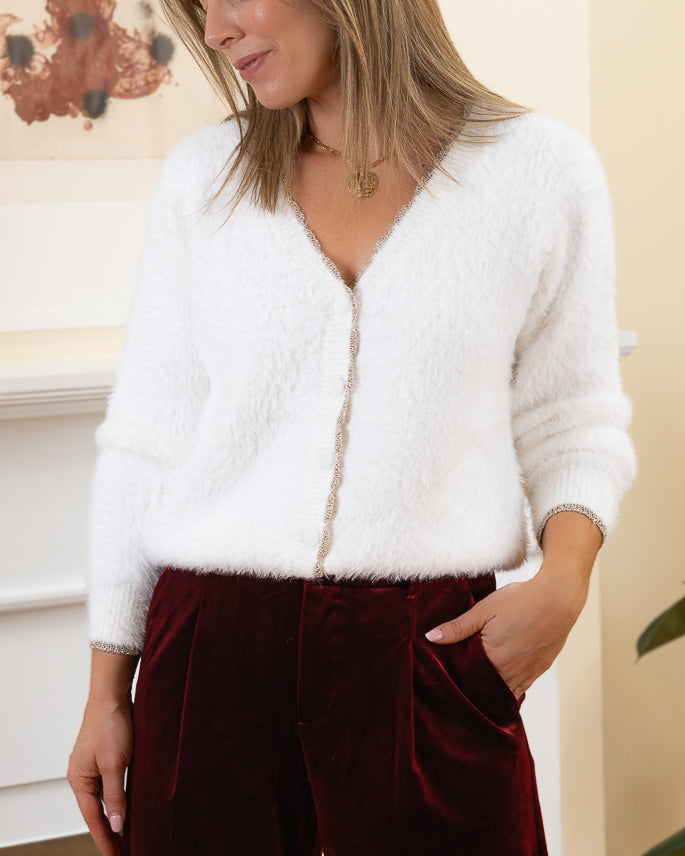 White Elise Cardigan