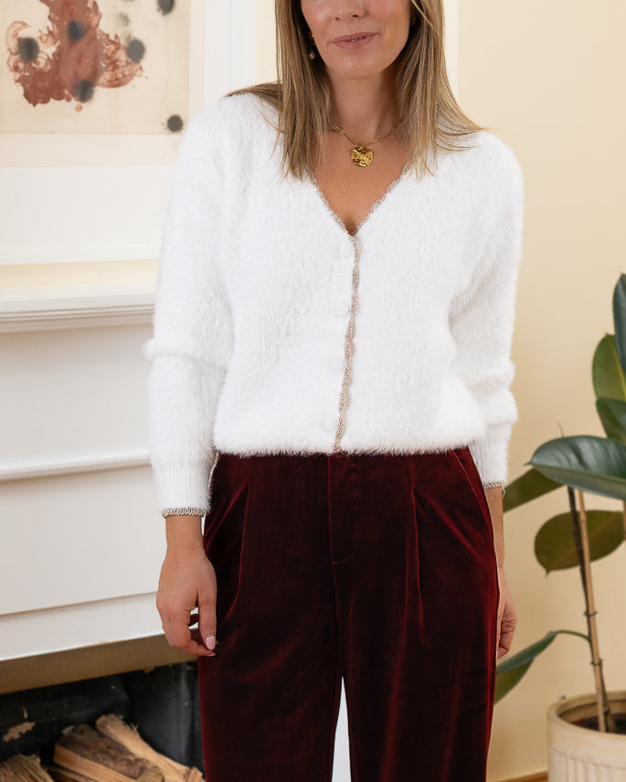 White Elise Cardigan