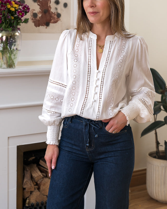 White Flavie Blouse