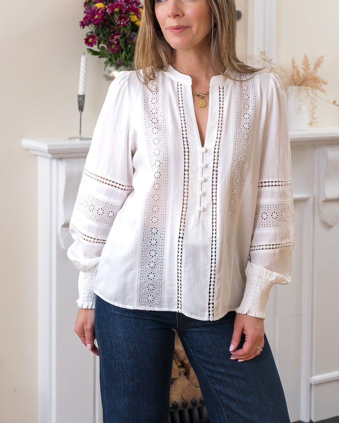 White Flavie Blouse
