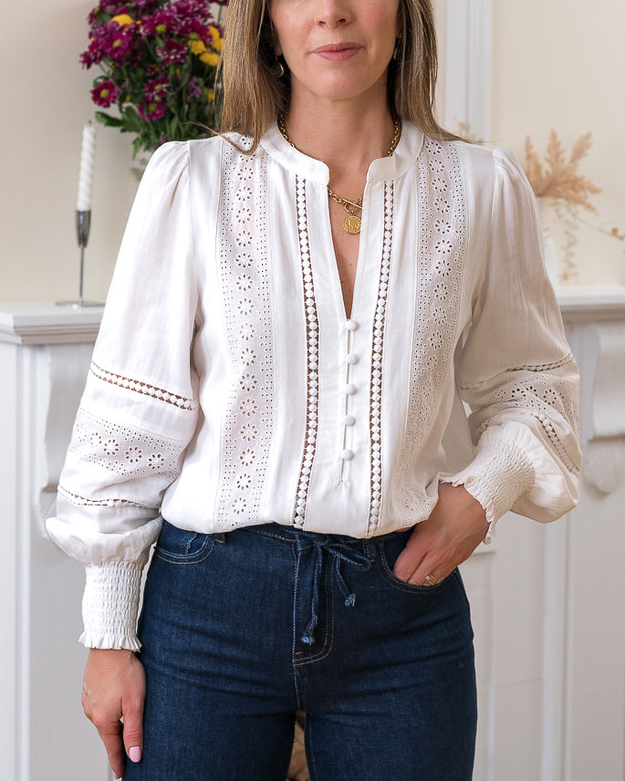 White Flavie Blouse