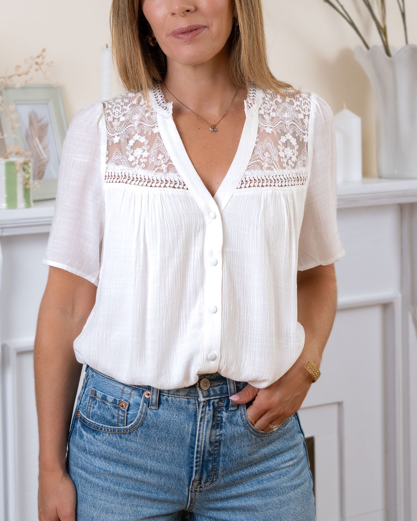 White Hilary Blouse