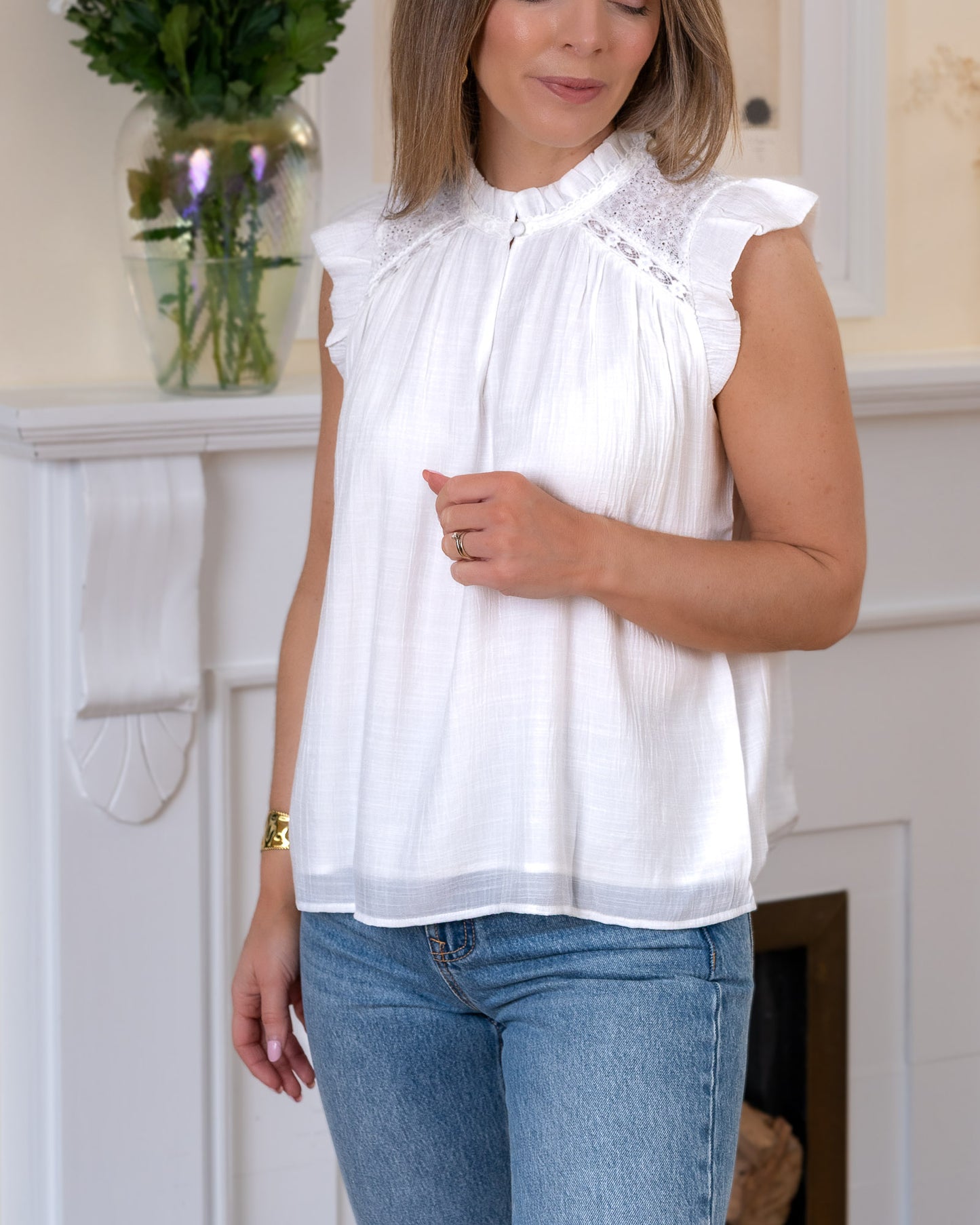 White Lulu Top