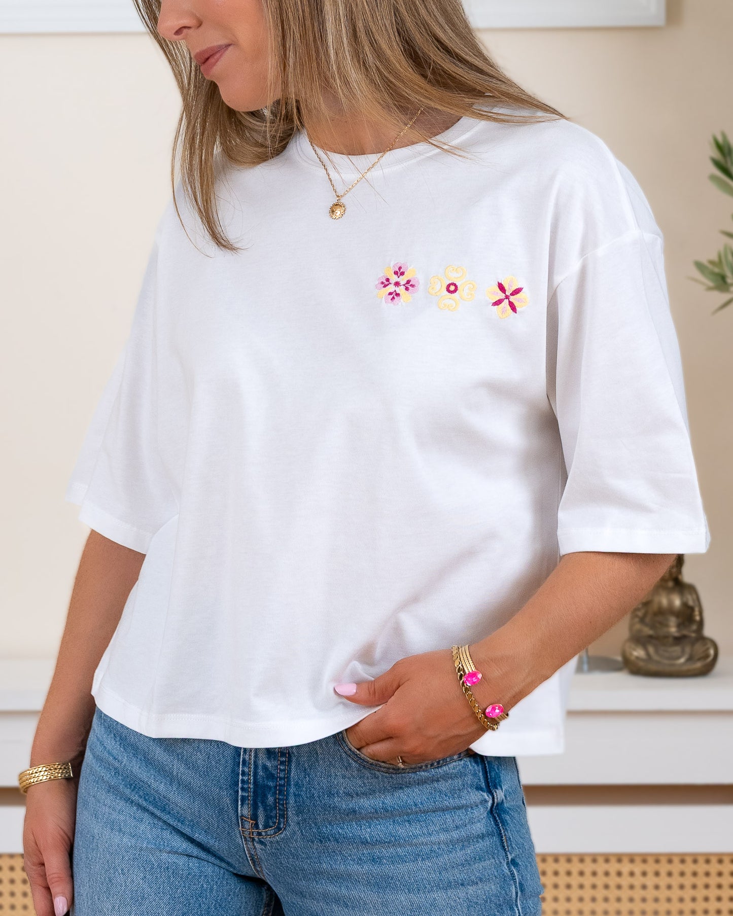 White Marbella Tee