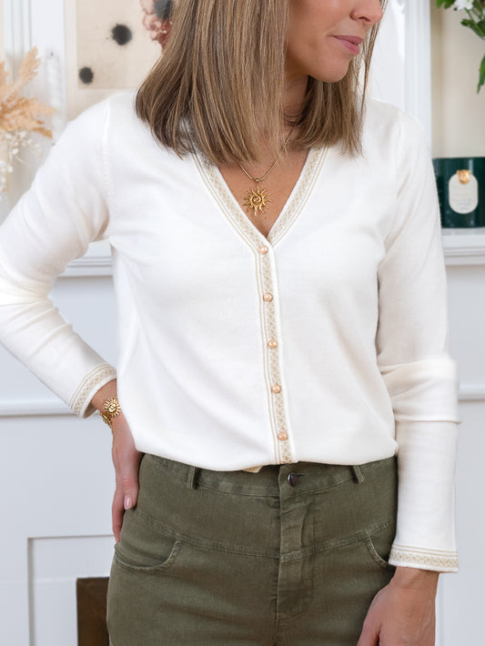 White Marie Cardi