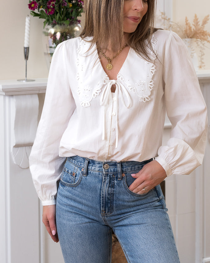 White Thalia Blouse