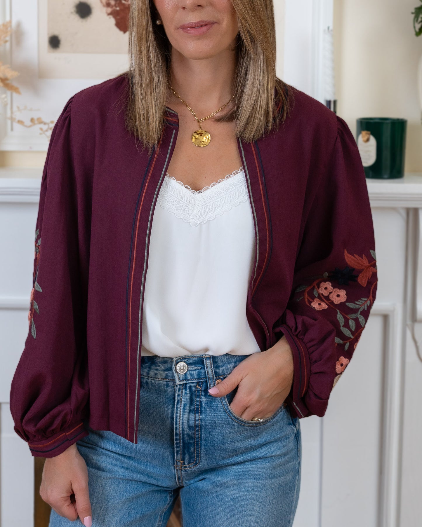 Burgundy  Beth Jacket