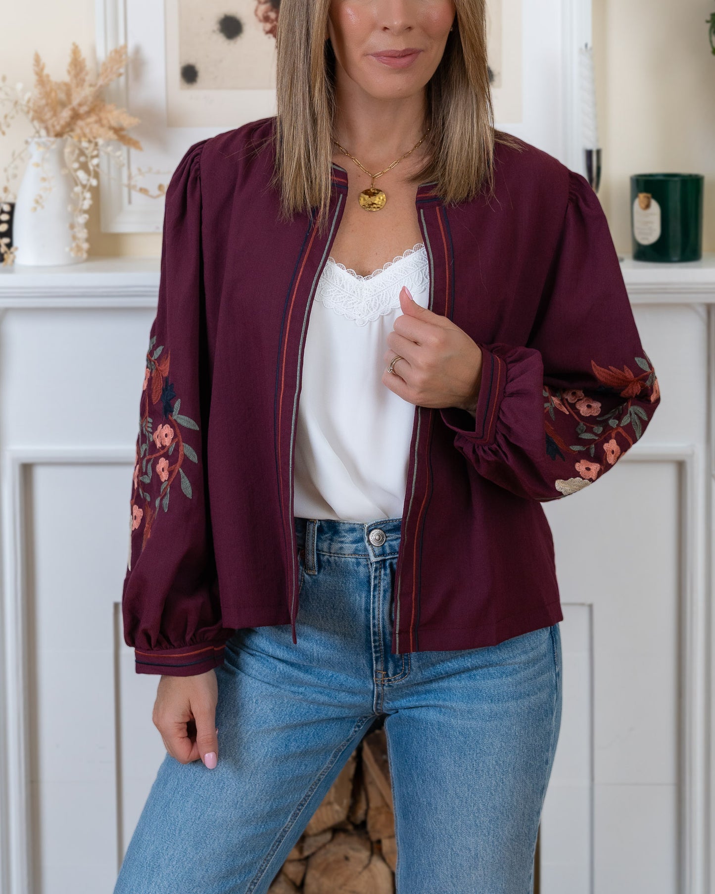 Burgundy  Beth Jacket