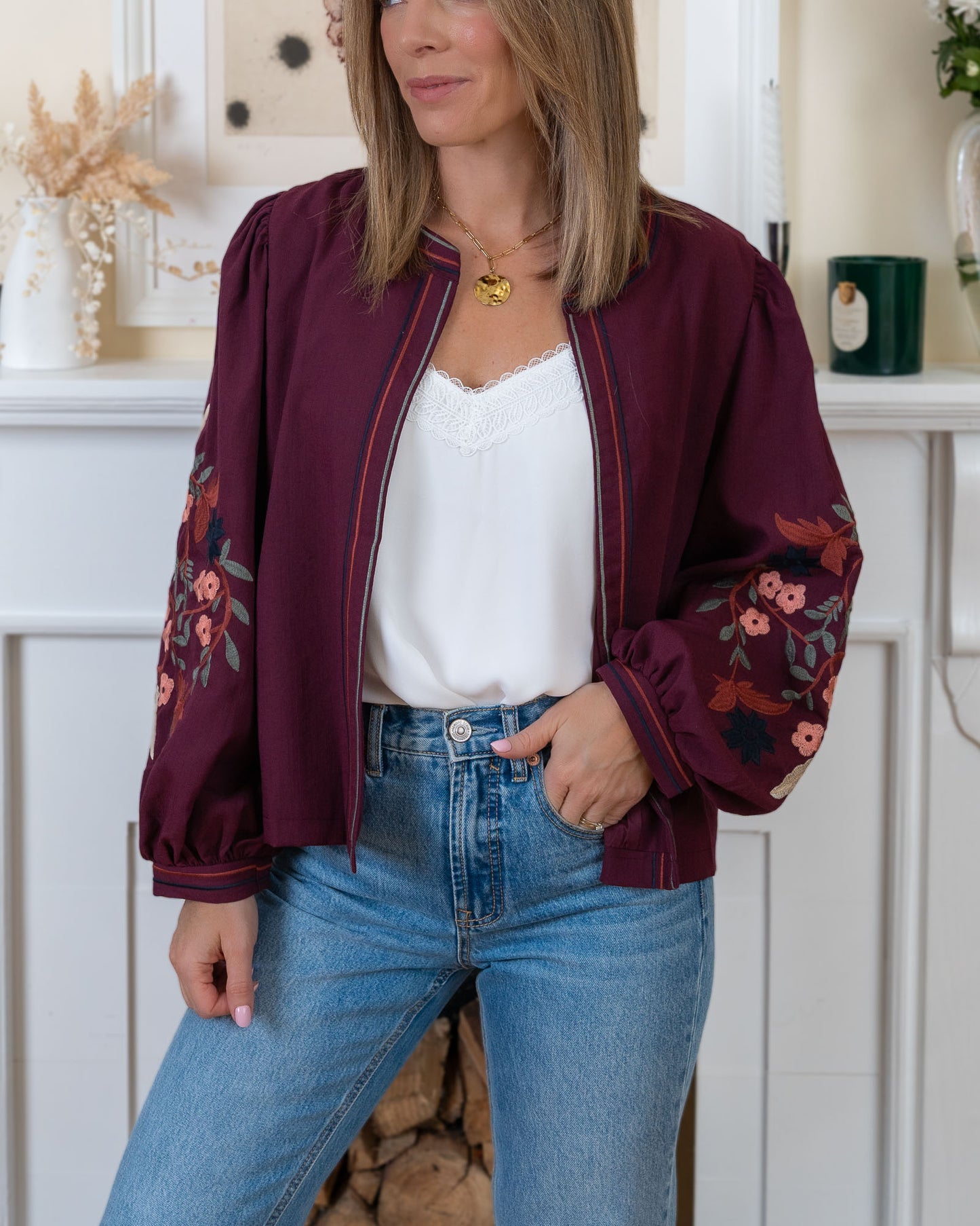 Burgundy  Beth Jacket