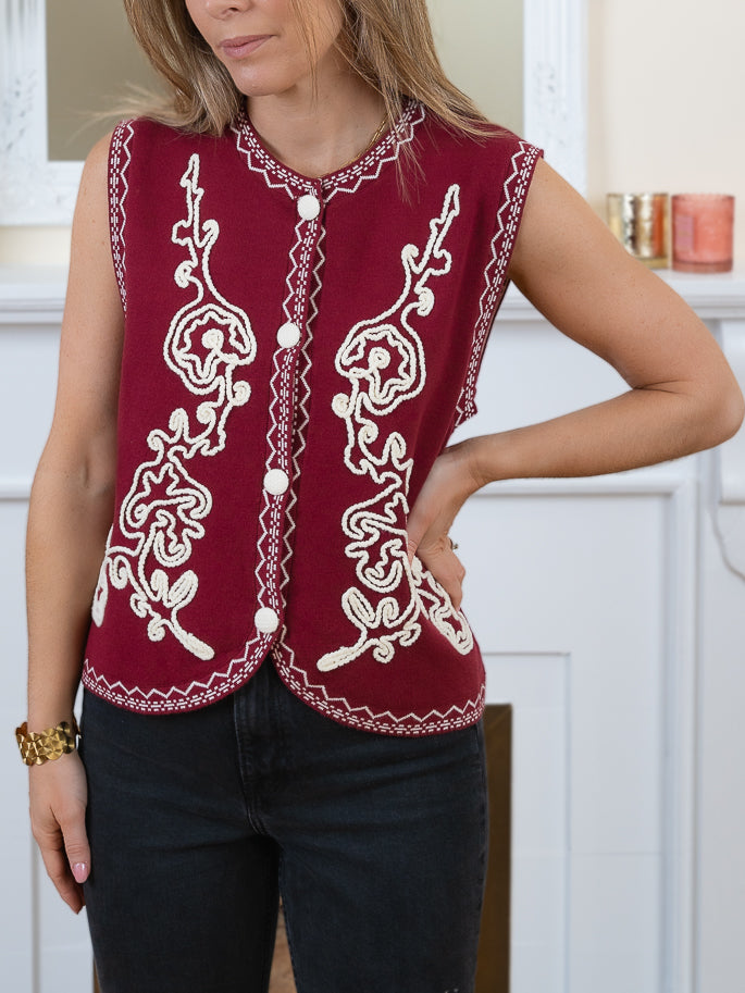 Wine Scarlett Vest