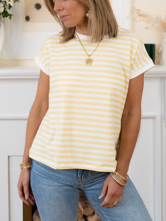 Yellow striped Tee