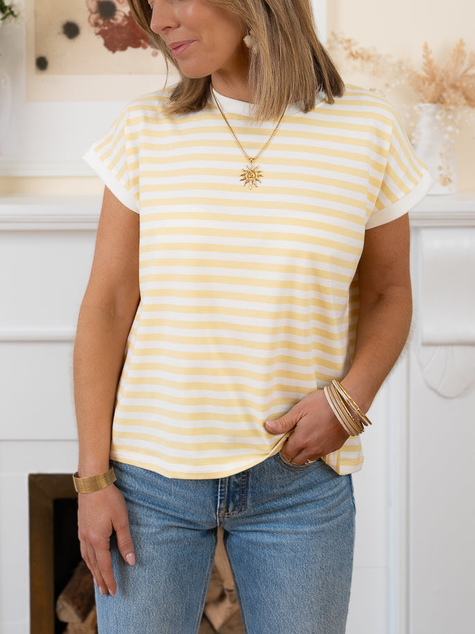 Yellow striped Tee