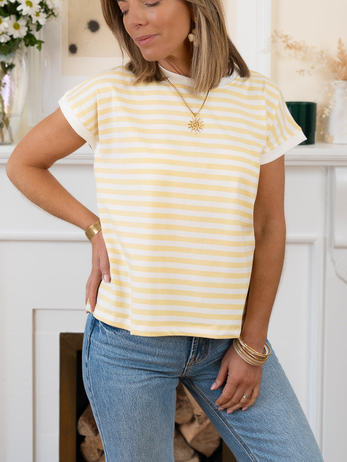 Yellow striped Tee