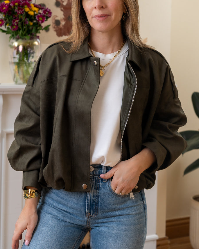 khaki Chelsea bomber